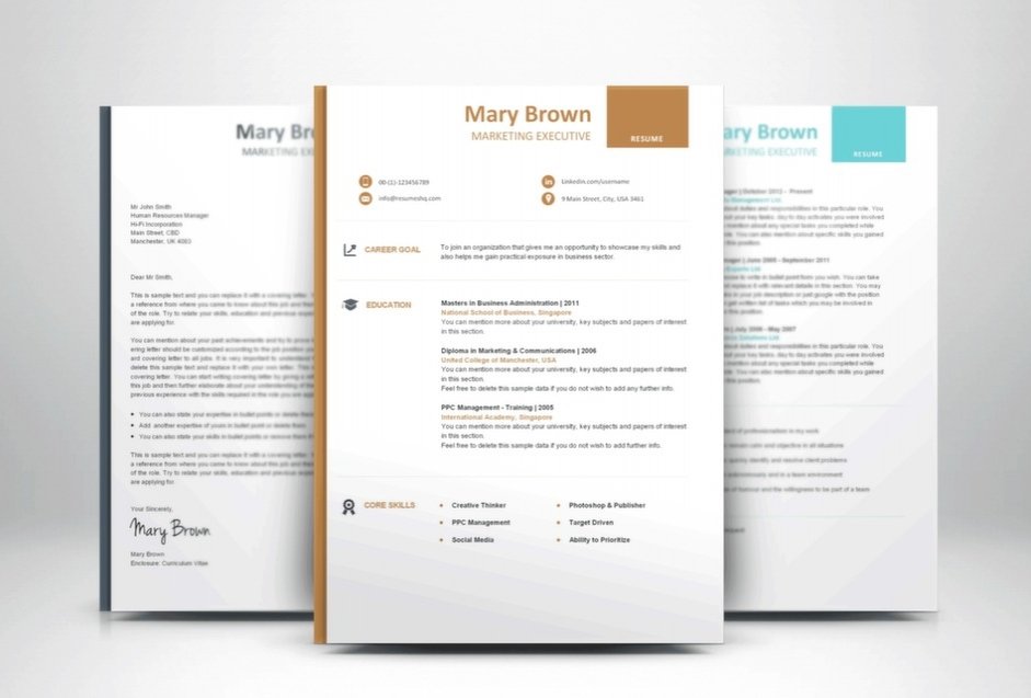 modern corporate resume template free